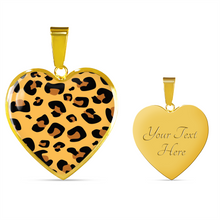 Load image into Gallery viewer, Leopard Print Pendant Necklace Heart Shaped