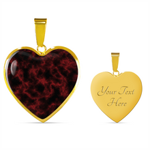 Load image into Gallery viewer, Red and Black Abstract Jewelry Stainless Steel Heart Shaped Pendant Necklace Chain and Gift Box