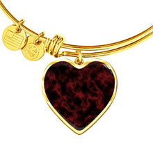 Load image into Gallery viewer, Red and Black Abstract Jewelry Stainless Steel Heart Shaped Pendant Necklace Chain and Gift Box