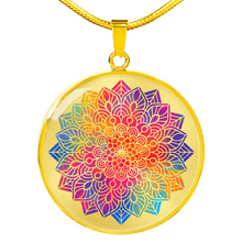 Load image into Gallery viewer, Rainbow Mandala Boho Ethnic Mehndi Circle Pendant Necklace