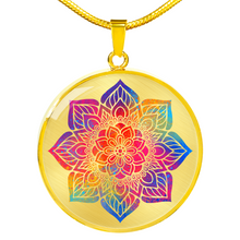 Load image into Gallery viewer, Rainbow Mandala Flower Pendant Mehndi Boho Ethnic