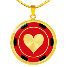 Load image into Gallery viewer, Poker Chip Heart Pendant Necklace Casino Card Game Gambling
