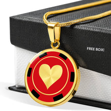 Load image into Gallery viewer, Poker Chip Heart Pendant Necklace Casino Card Game Gambling