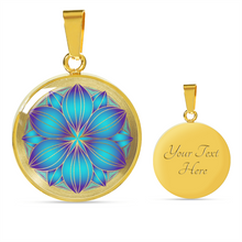 Load image into Gallery viewer, Teal and Purple Mandala Ethnic Boho Necklace Pendant Gift Set In Stainless Steel