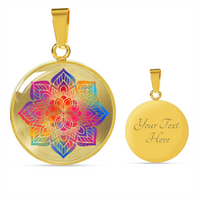 Load image into Gallery viewer, Rainbow Mandala Flower Pendant Mehndi Boho Ethnic