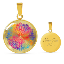 Load image into Gallery viewer, Rainbow Mandala Boho Ethnic Mehndi Circle Pendant Necklace