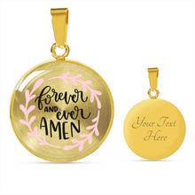 Load image into Gallery viewer, Forever and Ever Amen Light Pink Circle Shaped Pendant Necklace