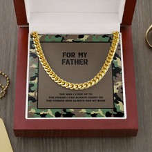 Load image into Gallery viewer, For My Father Green and Brown Camouflage Cuban Link Chain Necklace and Gift Box