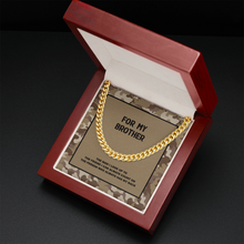 Load image into Gallery viewer, For My Brother Brown Desert Camouflage Message Card With Cuban Link Chain and Gift Box