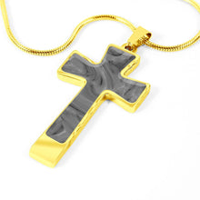 Load image into Gallery viewer, Gray Faux Marble Cross Pendant Stainless Steel With Necklace Chain and Gift Box