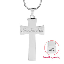 Load image into Gallery viewer, Dark Green Stainless Steel Cross Pendant Necklace With Chain and Gift Box