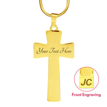 Load image into Gallery viewer, Dark Green Stainless Steel Cross Pendant Necklace With Chain and Gift Box