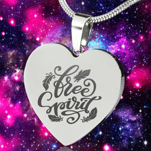 Load image into Gallery viewer, Free Spirit Heart Pendant Boho Design Engraved on Stainless Steel With Chain and Gift Box