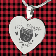 Load image into Gallery viewer, Owl Always Love You Owl Design Engraved Pendant Stainless Steel With Chain and Gift Box