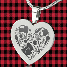 Load image into Gallery viewer, Love Baking Engraved Heart Pendant Necklace With Gift Box