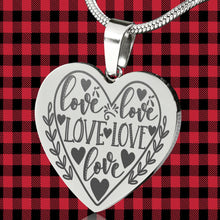 Load image into Gallery viewer, Love Engraved Stainless Steel Heart Pendant Valentine's Day Gift With Free Gift Box