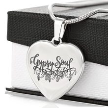 Load image into Gallery viewer, Gypsy Soul Heart Shaped Stainless Steel Engraved Pendant