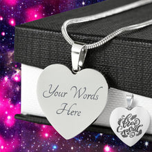 Load image into Gallery viewer, Free Spirit Heart Pendant Boho Design Engraved on Stainless Steel With Chain and Gift Box