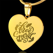 Load image into Gallery viewer, Free Spirit 18K Gold Plated Heart Pendant Boho Design Engraved on Stainless Steel With Chain and Gift Box