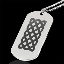 Load image into Gallery viewer, Celtic Knotwork Knot Engraved Stainless Steel Dog Tag With Chain