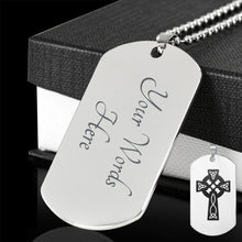 Load image into Gallery viewer, Celtic Cross Stainless Steel Engraved Dog Tag With Chain Necklace