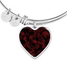 Load image into Gallery viewer, Red and Black Abstract Jewelry Stainless Steel Heart Shaped Pendant Necklace Chain and Gift Box