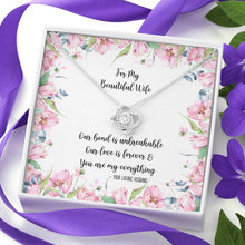 Load image into Gallery viewer, For My Beautiful Wife Love Knot Pendant Necklace and Gift Box