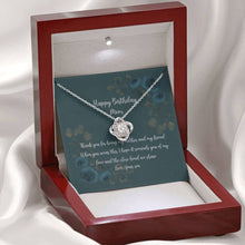 Load image into Gallery viewer, Mom Birthday Gift From Son 14K Gold Finish Stainless Steel Love Knot Pendant Necklace With Gift Box