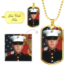 Load image into Gallery viewer, Military Dog Tag Custom Photo Necklace Ball Chain Surgical Steel