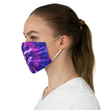 Load image into Gallery viewer, Tie Dye Fabric Face Mask Bright Colored Purple, Pink and Blue Printed Cloth