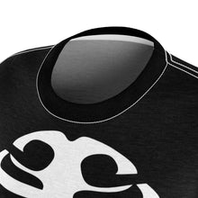 Load image into Gallery viewer, Skeleton Ribs on Black Women's T-Shirt With Skull Sleeves