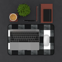Load image into Gallery viewer, Buffalo Check Desk Mat in Black, White and Gray Mouse Desk and Keyboard Pad