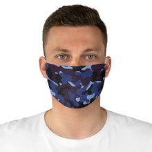 Load image into Gallery viewer, Blue, Purple and Black Camo Printed Cloth Fabric Face Mask Colorful Camouflage