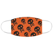 Load image into Gallery viewer, Orange With Black Poison Skulls Symbols Fabric Face Mask Printed Cloth Halloween