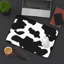 Load image into Gallery viewer, Cow Hide Print Black and White Desk Mat Keyboard Pad