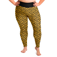 Load image into Gallery viewer, Cheetah Print Leggings Plus Size Yellow and Black Animal Print 2X Squat Proof- 6X