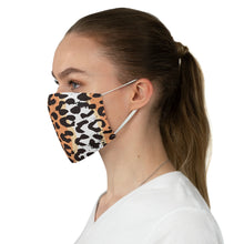 Load image into Gallery viewer, Leopard Print Orange, White and Black Fabric Fashion Face Mask Animal Print Safari Jungle Pattern