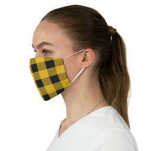 Load image into Gallery viewer, Yellow and Black Buffalo Plaid Printed Cloth Fabric Face Mask Country Buffalo Check Farmhouse Pattern