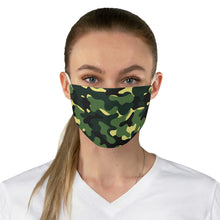 Load image into Gallery viewer, Green Camo Printed Cloth Fabric Face Mask Colorful Green, Yellow and Black Camouflage