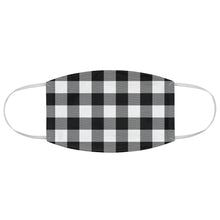 Load image into Gallery viewer, Black and White Buffalo Plaid Printed Cloth Fabric Face Mask Country Buffalo Check Farmhouse Pattern