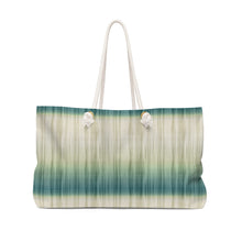 Load image into Gallery viewer, Green and Beige Tie Dye Style Pattern Boho Weekender Bag For Shopping, Traveling, Oversized Tote With Rope Handles