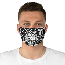 Load image into Gallery viewer, Spiderweb Fabric Face Mask Printed Cloth Halloween Black and White