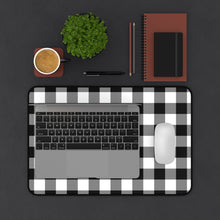Load image into Gallery viewer, Black and White Buffalo Plaid Desk Mat