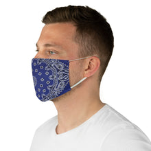 Load image into Gallery viewer, Blue and White Bandana Pattern Print Cloth Fabric Face Mask