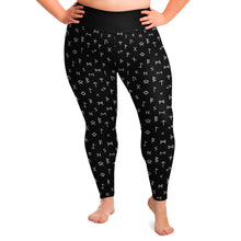 Load image into Gallery viewer, Black With Norse Runes Plus Size Leggings 2X-6X Squatproof