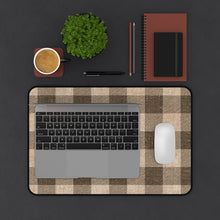 Load image into Gallery viewer, Brown Burlap Style Buffalo Plaid Printed Desk Mat