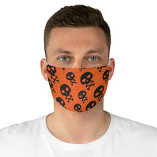 Load image into Gallery viewer, Orange With Black Poison Skulls Symbols Fabric Face Mask Printed Cloth Halloween