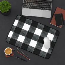 Load image into Gallery viewer, Buffalo Check Desk Mat in Black, White and Gray Mouse Desk and Keyboard Pad