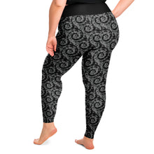 Load image into Gallery viewer, Black and Gray Tie Dye Plus Size Leggings 2X-6X Squat Proof