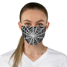 Load image into Gallery viewer, Spiderweb Fabric Face Mask Printed Cloth Halloween Black and White